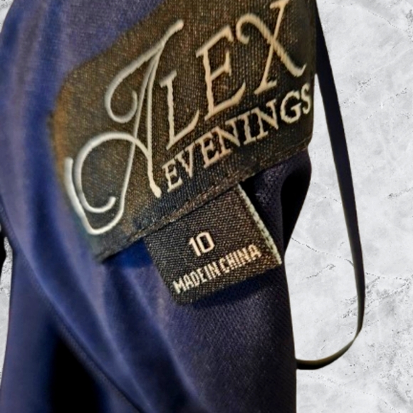 📣 Alex Evenings Long Knot Front Dress👗Maxi Front Slit Ladder Rhinestone 🆕 10 - Picture 8 of 9